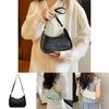 Stylish Lightweight Black Crocodile Texture Pu Underarm Bag For Women Perfect For Daily Wear