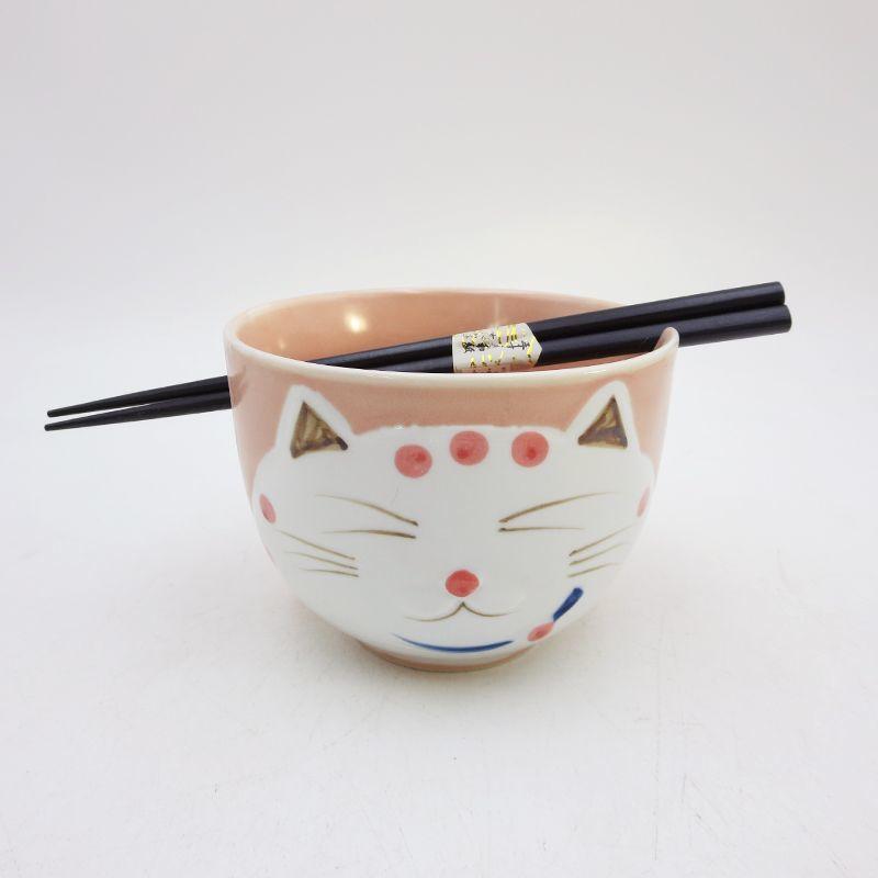 BEPAN Japanese Owl Chopstick Bowl Single Tableware Household Instant Noodles with Perforated Ceramic Simple Rice Bowl