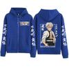 Anime Demon Slayer Shinazugawa Sanemi Zipper Hoodie Harajuku Pullover Tops Streetwear Sweatshirt