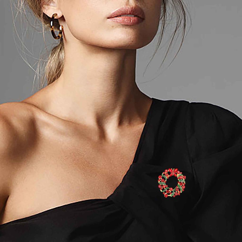 Christmas Brooch Rhinestone Crystal Christmas Pin Personality Brooch All- Clothes Accessories