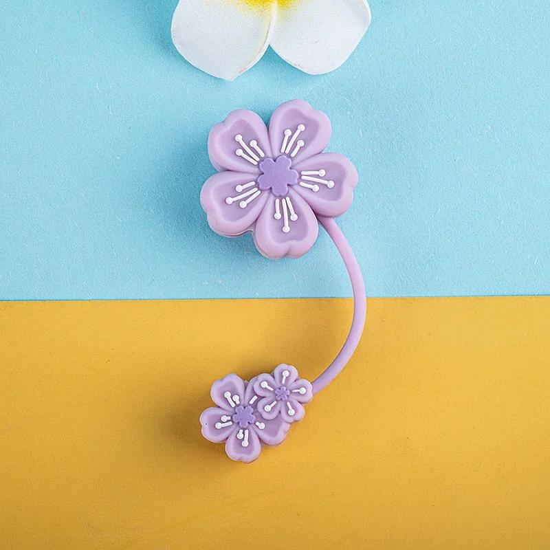 1PC/4Pcs Cute Flower Straw Covers Cap for Cup 40oz Tumbler Accessories Kawaii Silicone Straw Topper Protector Cap for 10mm Straw