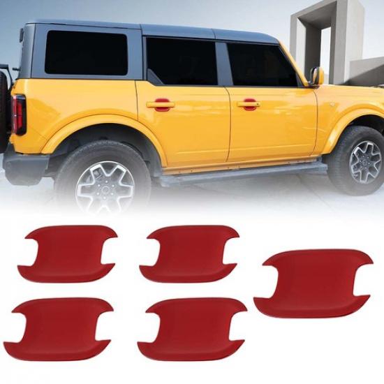 

Red 21+ For Ford Bronco Exterior Door Handle Bowl Decor Panel Cover Sticker Trim