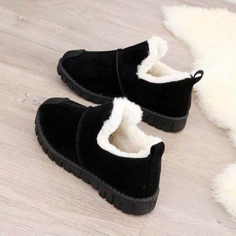 Korean Design Feel Cotton Shoes 2024 Autumn New Minimalist Warmth Plush Fashion Versatile Casual Women's Shoes Zapatillas Mujer