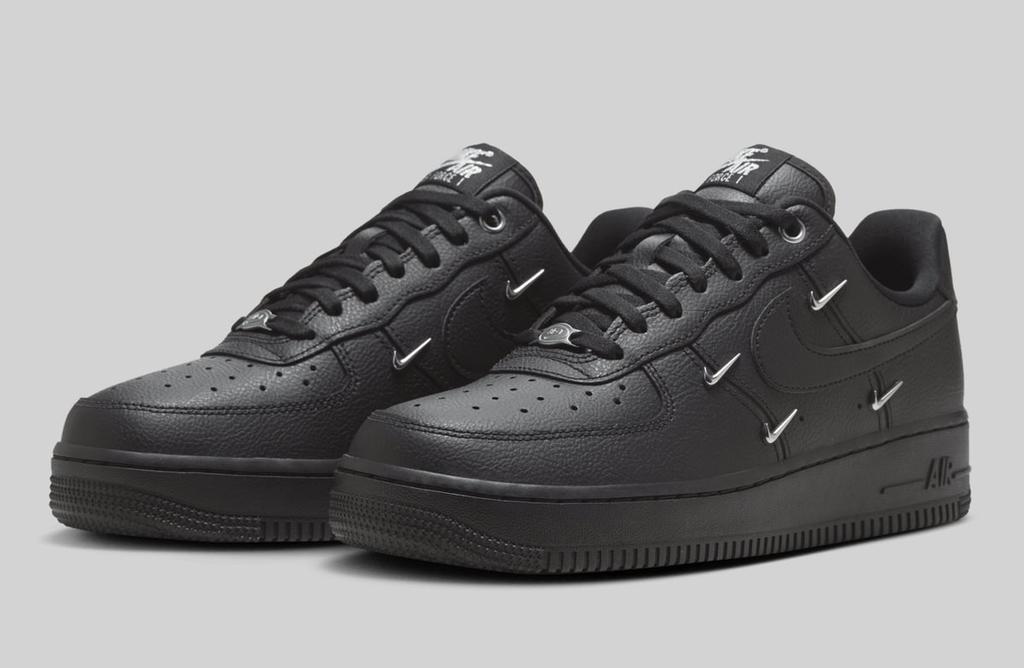 HQ1180-001 Nike Air Force 1 Low Black Metallic Silver (Women's)