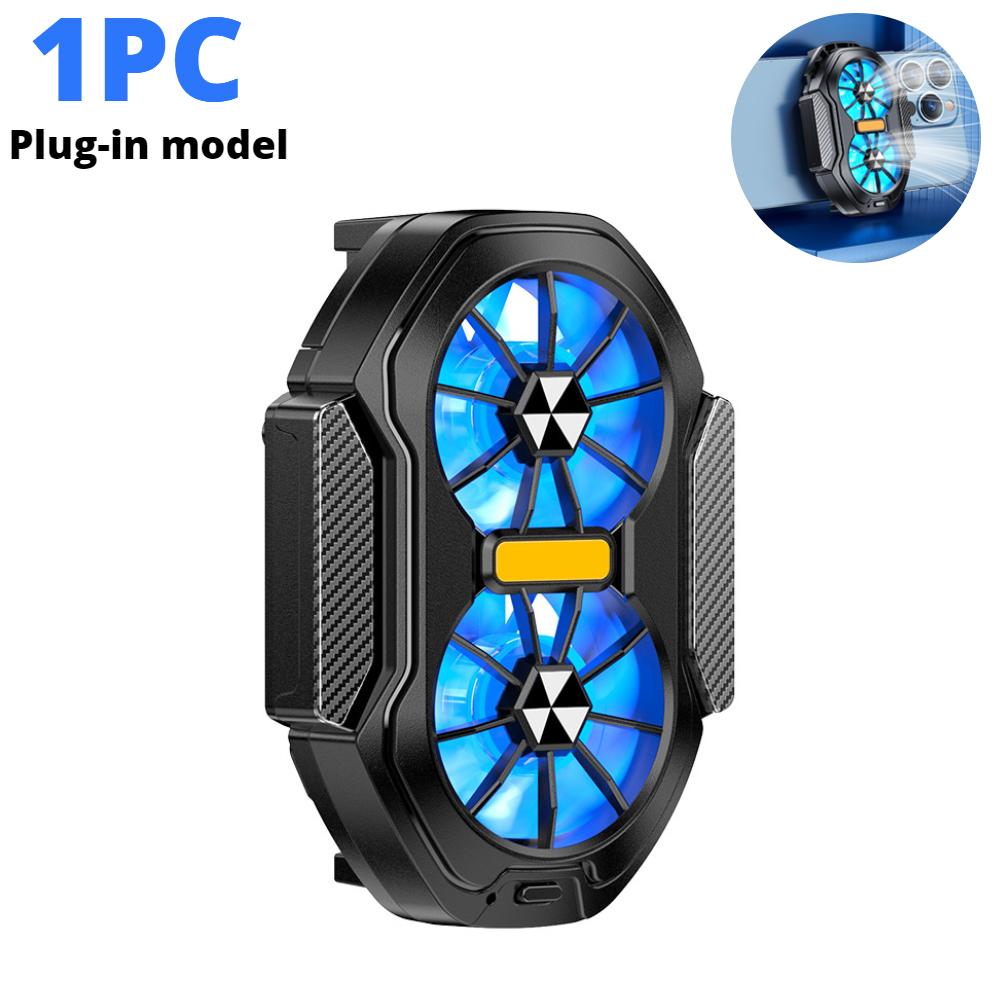 1/2pcs FS01 Dual Fan Mobile Phone Cooler Type-C Cell Phone Cooling Fan Plug-in Rechargeable Mobile Phone Radiator for Gaming