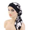 Women Pre-Tied Turban Cap Headscarf Muslim Hijab Cancer Chemo Flower Print Hat Cover Hair Loss Head Scarf Wrap Strech Bandana