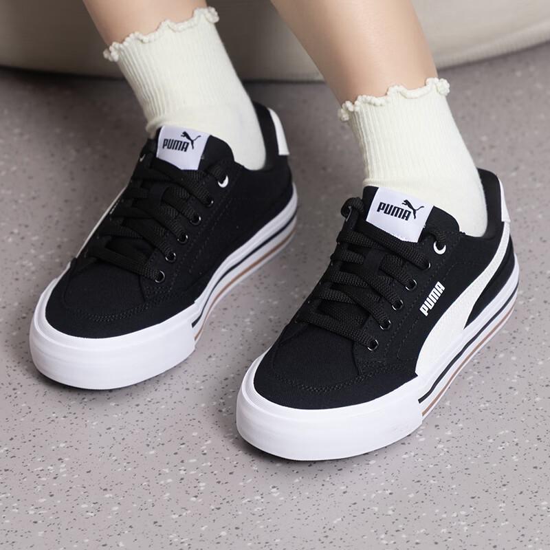 PUMA Unisex Court Classic Low-Top Sneakers 38 чёрный
