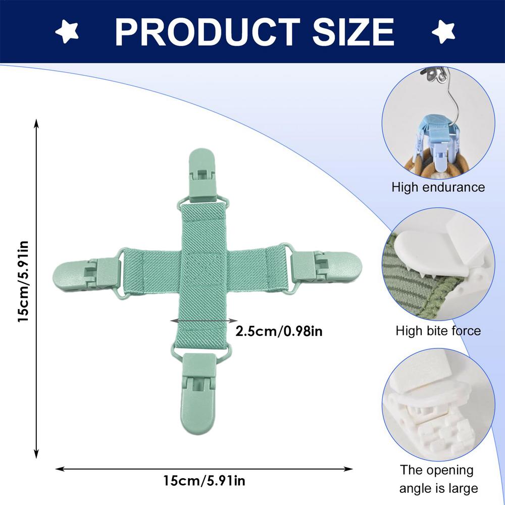Sheet Tangler Fitted Sheet Corner Clips With Four Clips For Laundry Keep Sheets From Twisting In Washer Laundry Blanket Clips