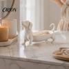 Unique Home Decoration Dachshund Jewelry Tray, Decorative Storage Organizer for Rings Earrings And Keys, Animal Trinket Dish Cute Resin Figurine