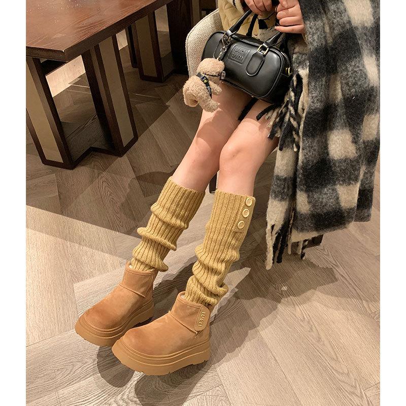 Snow Boots Cotton Shoes Women's Winter 2025 New Velvet Thickened Thick-soled Non-slip Snow Women's Boots Short Boots