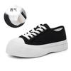 Canvas little white shoes women's 2025 spring new thick-soled heightening single shoes women's versatile big head shoes casual flat-soled women's shoe