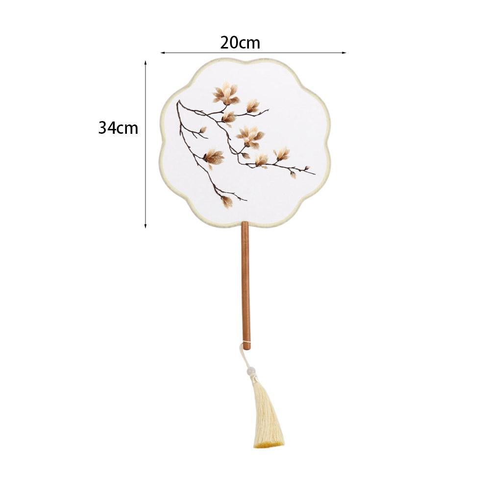 Vintage Chinese Style Chinese Style Fan Handheld with Pendant Embroidery Fan Floral Pattern Tassels Silk Fan Chinese Wedding