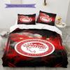 Olympiacos F.C Juego de Ropa de Cama Colcha Funda de Colcha Funda de Almohada Decoración del Hogar Regalo de Cumpleaños (1 * funda nórdica + 2 * fundas de almohada, sin núcleo)