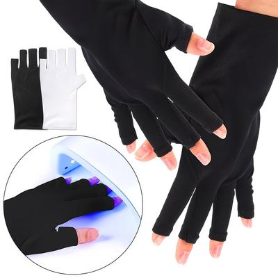1/2pair Half-Finger Sunscreen Gloves Fingerless Ice Sun Protection Glove Nail Art Gel UV LED Lamp Glove Manicure Tools for Women