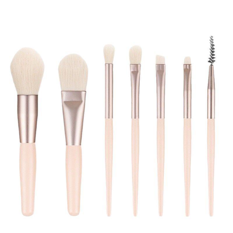 Portable 8-Piece Mini Makeup Brush Set: Concealer, Foundation, and Powder Brushes