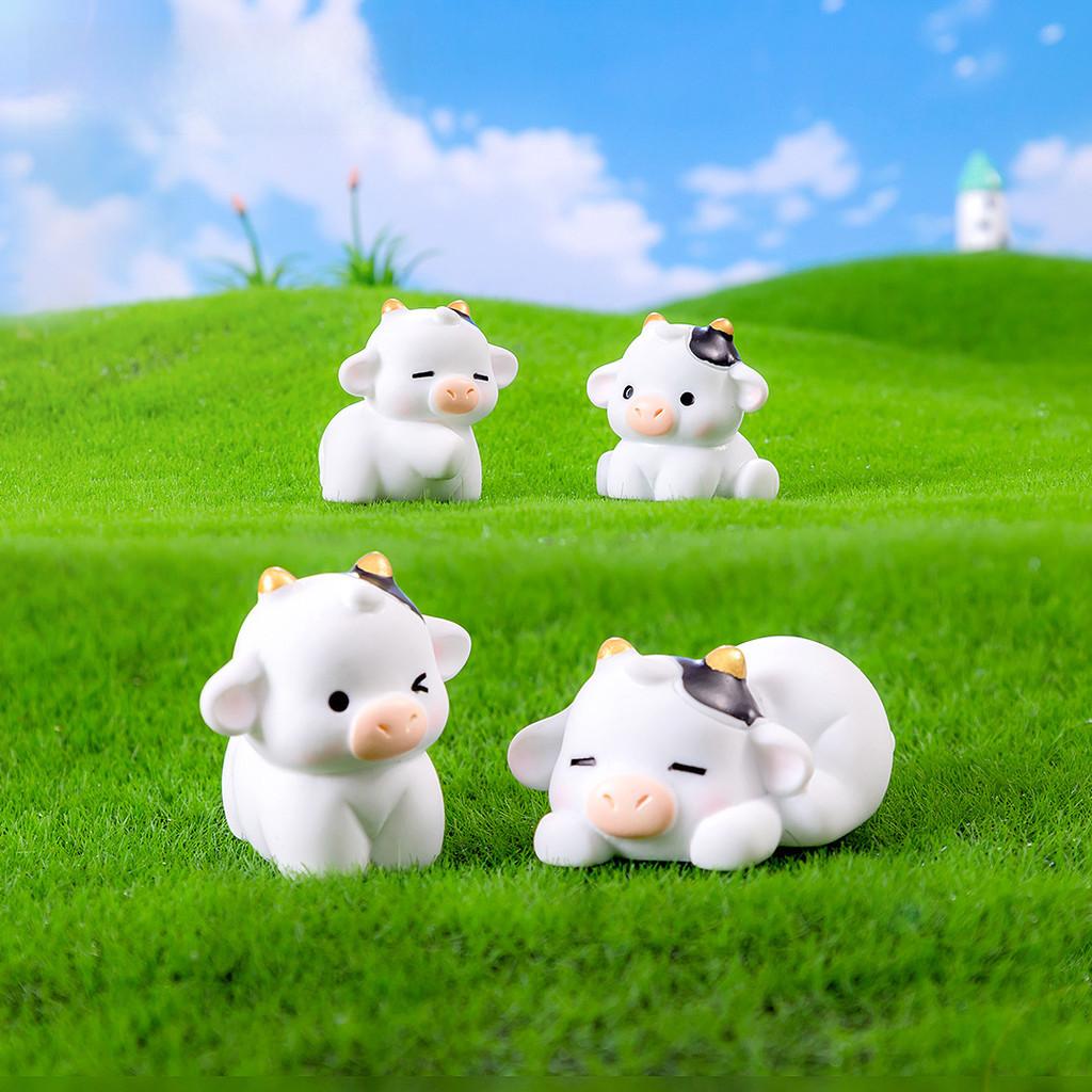 Creative Cartoon Style Resin Brave Little Cow Blind Box Car Decoration Miniature Figurine