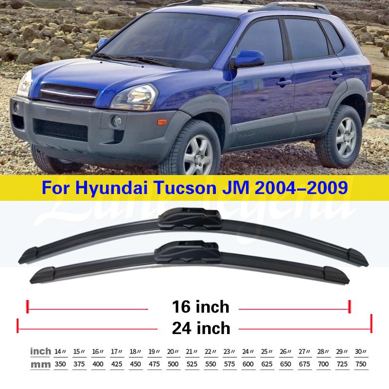 Přední stěrače Pro Hyundai Tucson JM 2004 2005 2006 2007 2008 2009 Sklo čelní Sklo Okno Autopříslušenství 24"+16"