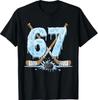 67 Hockey Drip Number Funny Meme Style Graphics T-Shirt