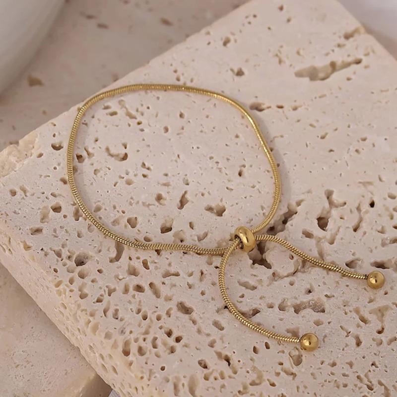 Korean Adjustable Stainless Steel Bracelet for Women Girls Men High Quality Design Gold Color Snake Chain Jewelry