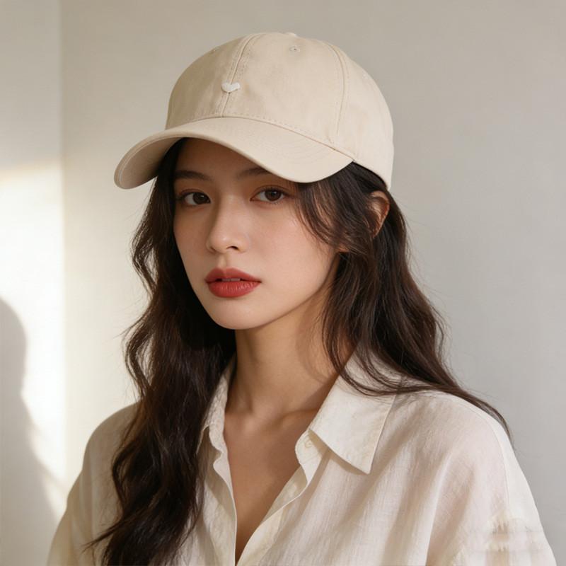 Heart Embroidered Baseball Cap With Sun Protection For Casual Summer Wear