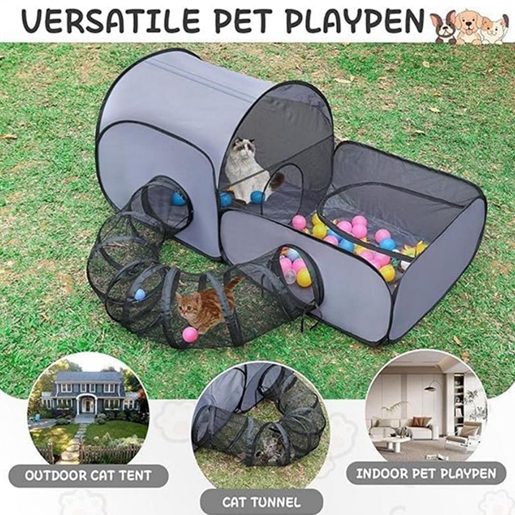 Cat Playpen Dog Playpen Cat House Tent Foldable Enclosure House Interactive Toys Exercise Playground for Kitten Puppy
