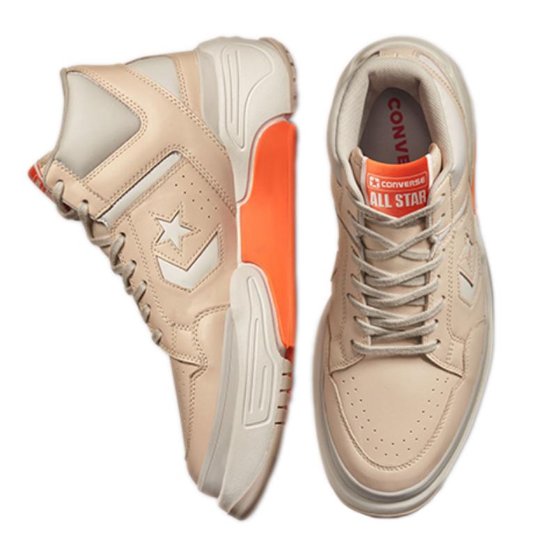 Converse Weapon Series CX Two-Layer Cowhide Medium Top Vintage Basketball Shoes Unisex Same Sun Color