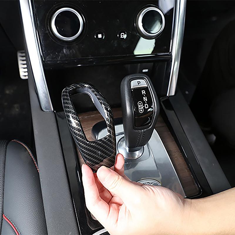Car Gear Shift Knob Cover Trim Carbon Fiber Look For Land Rover Range Rover Sport 2018 2019 2020 2021 Auto Interior Accessories