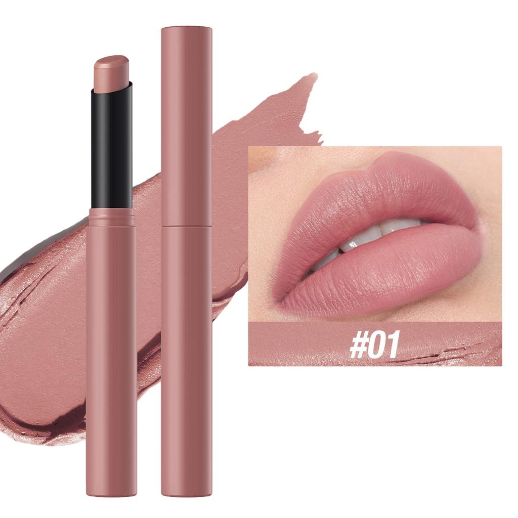 Velvet Lipstick Nude Soft Dark High Color Long-lasting Waterproof Lip Balm Beauty Cosmetics Gift.