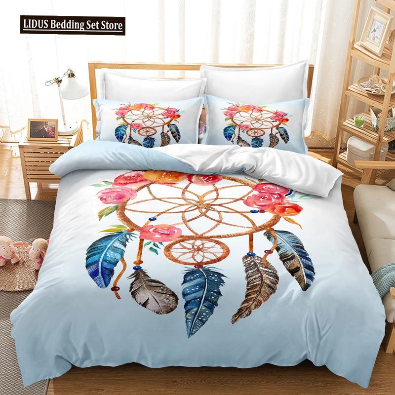 Traumfänger Bettbezug Set King Queen Größe Tribal Exotisch Floral Böhmischer Stil Polyester Bettwäsche Set Für Kinder Mädchen Junge Jugendliche