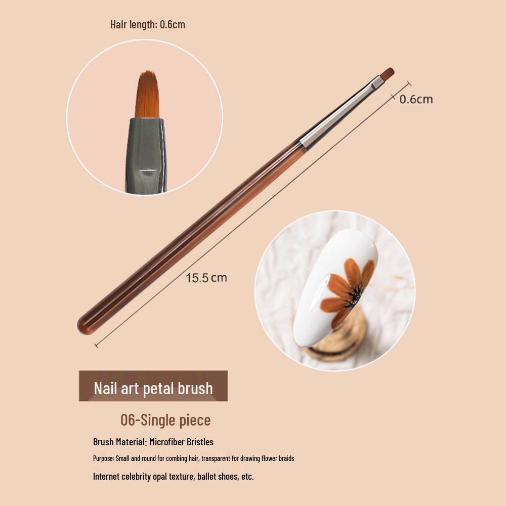 Ice Transparent Japanese Gray Nail Art Brush Set for Liner, Drawing, Flowers, and Gradient Gel