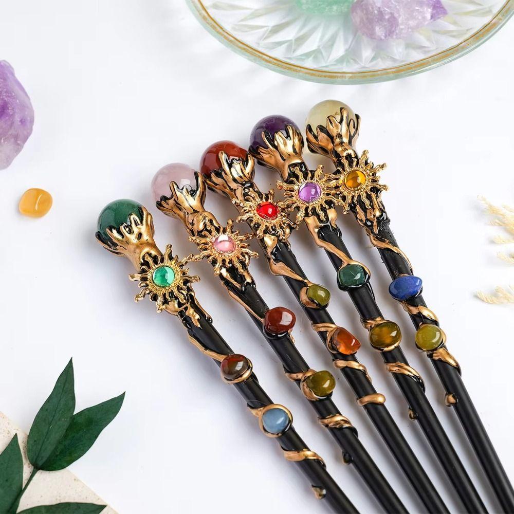 DIY Handmade Fairy Stick Halloween Prop Magic Scepter Creative Crystal Magic Wand Holiday Gift