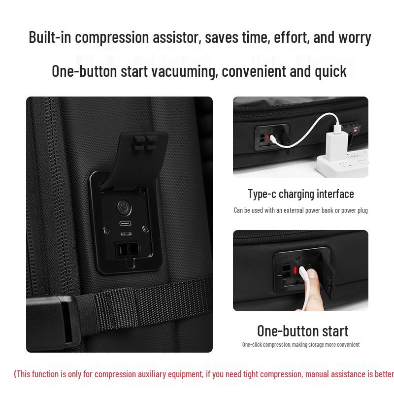 Zaino da Viaggio Premium per Laptop da Uomo - Compressione Sottovuoto a Un Clic, Design Business Casual per Uso Transfrontaliero