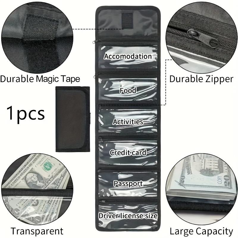 Money Organizer For Cash With 6 Zippered Pocket, Multipack Money Pouch, Cash Bill Organizer, Envelope Wallet Money Bag