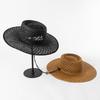 2022 New Fashion Casual Hand-knitted Hollowed-out Large Brim with Rope Strap Ring Top Straw Hat Ladies Outdoor Sun Hat Tide