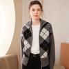Women's Long Casual Cashmere Knit Cardigan - Diamond Zipper, Versatile, Warm, Comfortable, Soft, Loose, Thick Coat