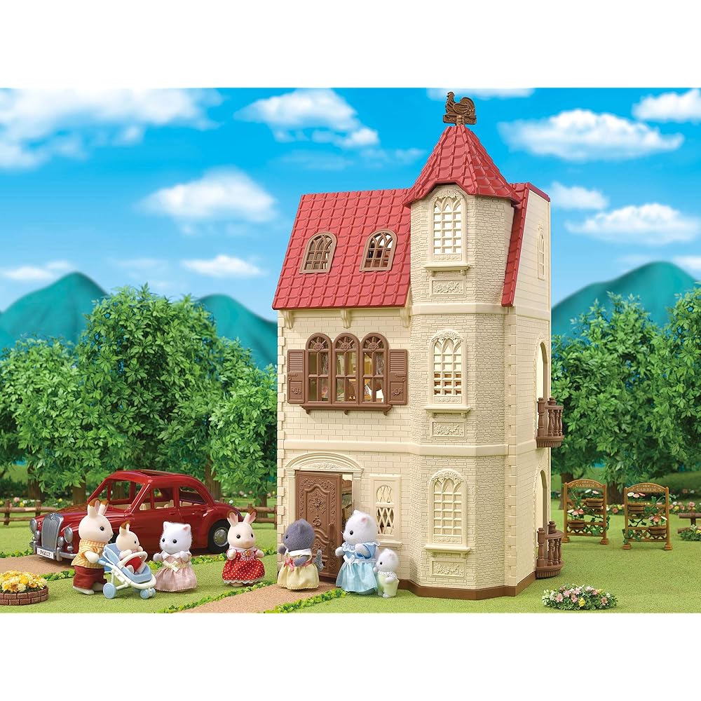 EPOCH Sylvanian Families House with Red Roof and Elevator Playset