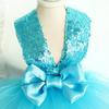 Pet Dress Sequins Big Splicing Breathable Bowknot Mesh Chihuahua Yorkshire V Neck Dog Princess Dress Summer Pet Clothes Dog
