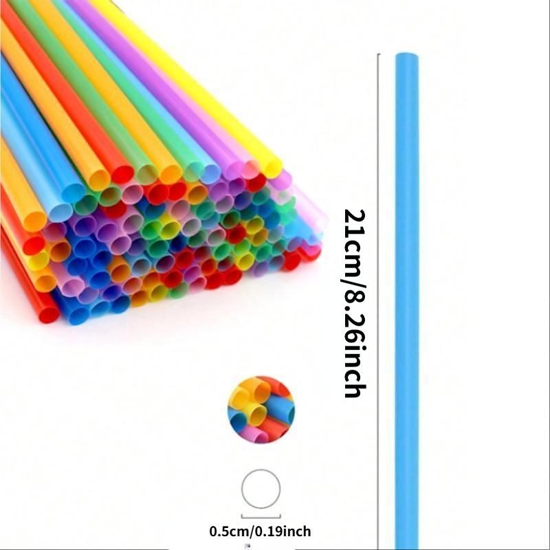 100-1000pcs Multicolor Plastic Straws, Reusable for Bars,Parties,Weddings,Kitchen, Cocktails, Casual Style,No Ca Prop 65 Warning
