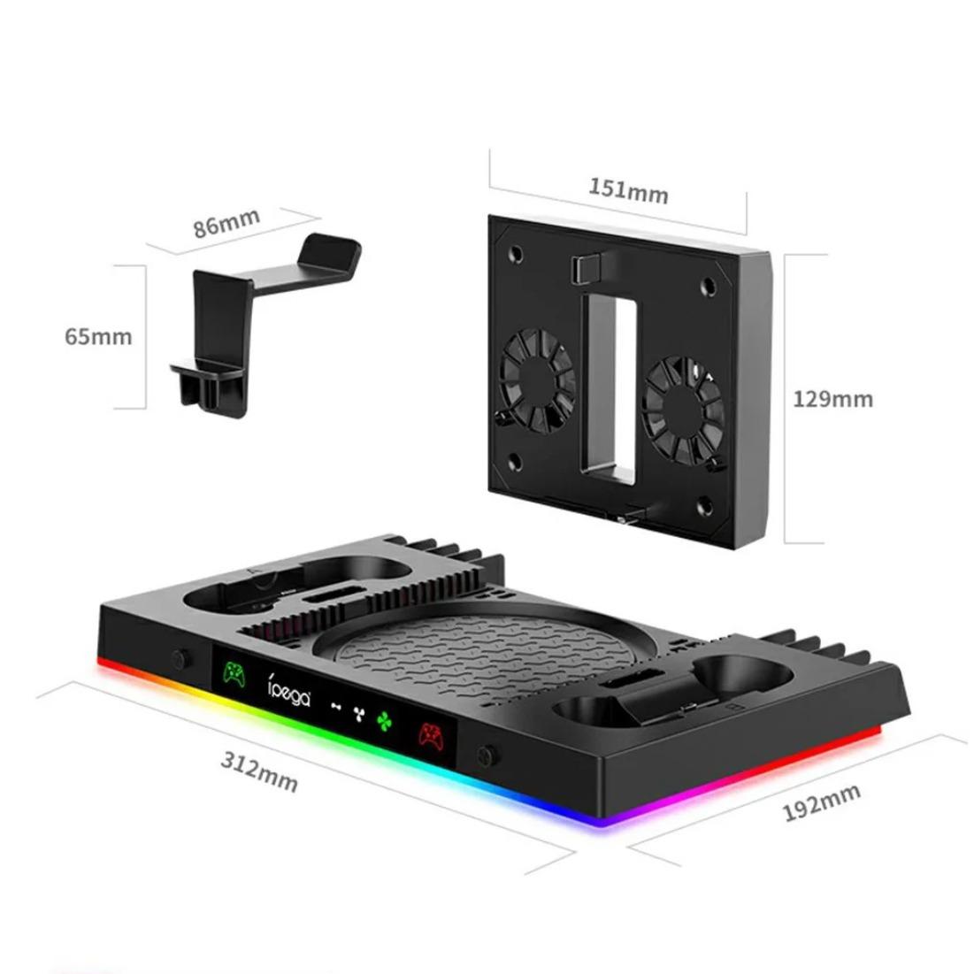 

Модернизированная охлаждающая подставка для Xbox Series X, вертикальный доступ к док-станции для зарядки 19.2*31.2cm чёрный