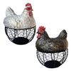Cesto porta uova di gallina in rete metallica nera antiruggine, porta uova decorativo durevole, cesto per uova in stile fattoria per cucina e tavolo da pranzo