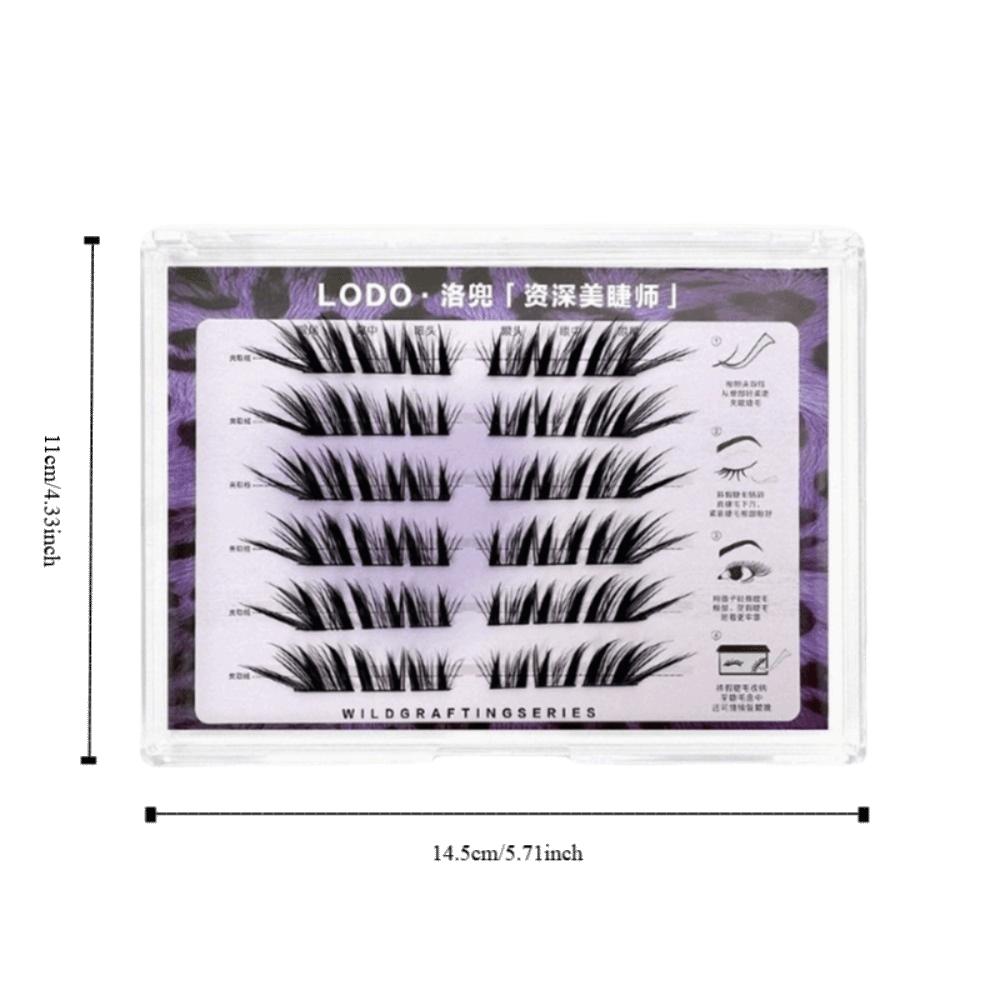 10-14MM DIY Lashes Extension Without Glue 6 Rows Fake Eyelashes Black Swan False Eyelashes Party