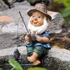1 pezzo Statuetta Gnomo da Pesca - Resistente, Resistente alle Intemperie per Giardino Esterno, Perfetta per Paesaggistica Creativa del Cortile
