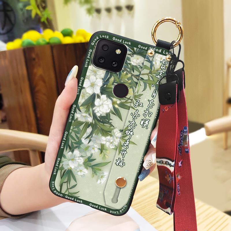 Anti-knock Lanyard Phone Case For TCL T-Mobile Revvl 5G Fashion Protective Phone Holder Ring Wrist Strap Chinese style
