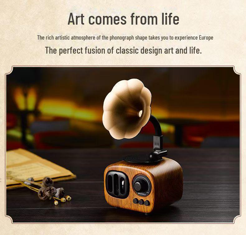 Retro Morning Glory Bluetooth Speaker: Vintage-Style, Portable & Creative Small Speaker