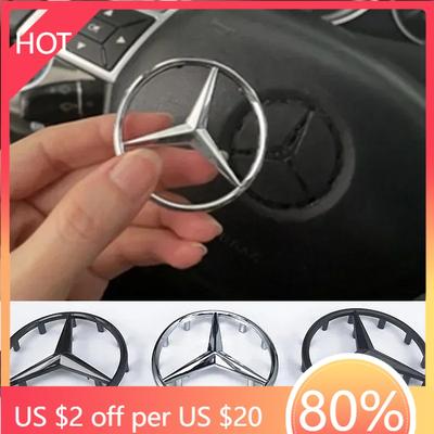 Nový 2025 Horký ABS Znak na Volant Auta 52/58mm s Kolíčky Kryt pro Mercedes Benz AMG A63 W166 W212 W213 W246 W176 W177 W205