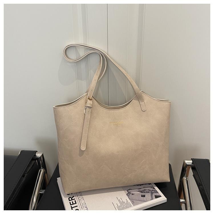 Bolsos Tote de Gran Capacidad Vintage Nuevos para Mujer Bolsos de Hombro de Moda y Versátiles para Mujer Bolso Sencillo y Casual para el Día a Día