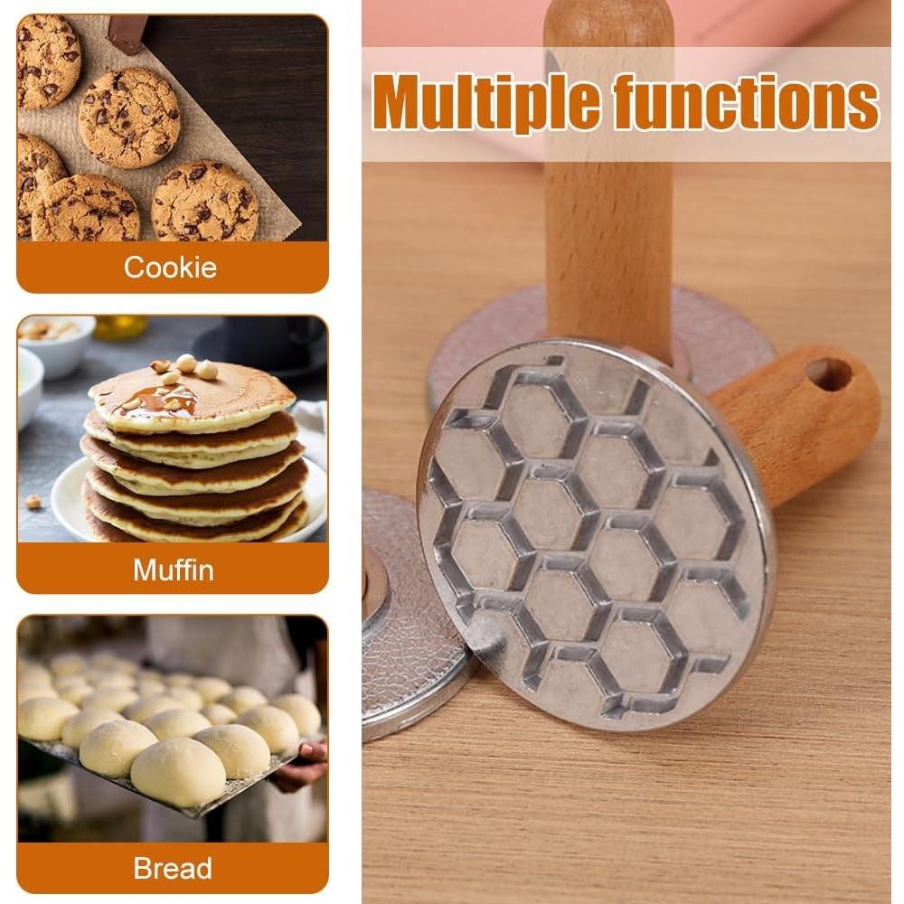 Metal Cookie Press Cutter Mold Cookie Stamper Decorating Supplies for DIY Baking Cakes Pastries Easy To Use Gift Package