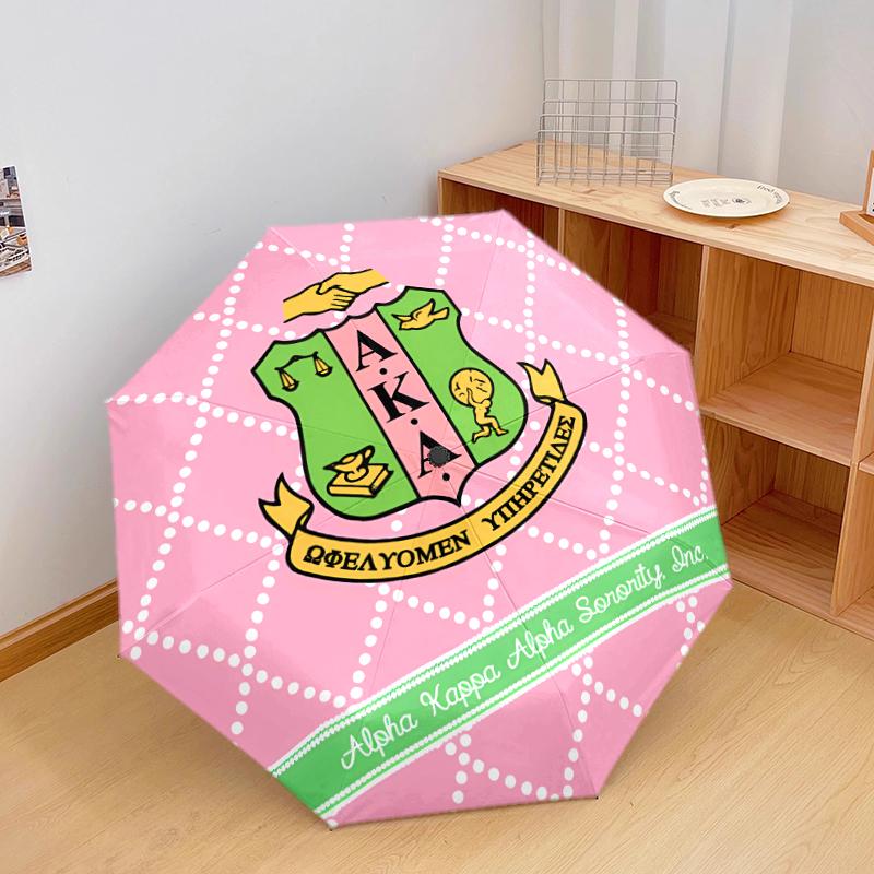 1 PC Automatic Folding Umbrella - AKA Pattern, Portable & Foldable Design with 8 Ribs, Christmas Birthday Gifts