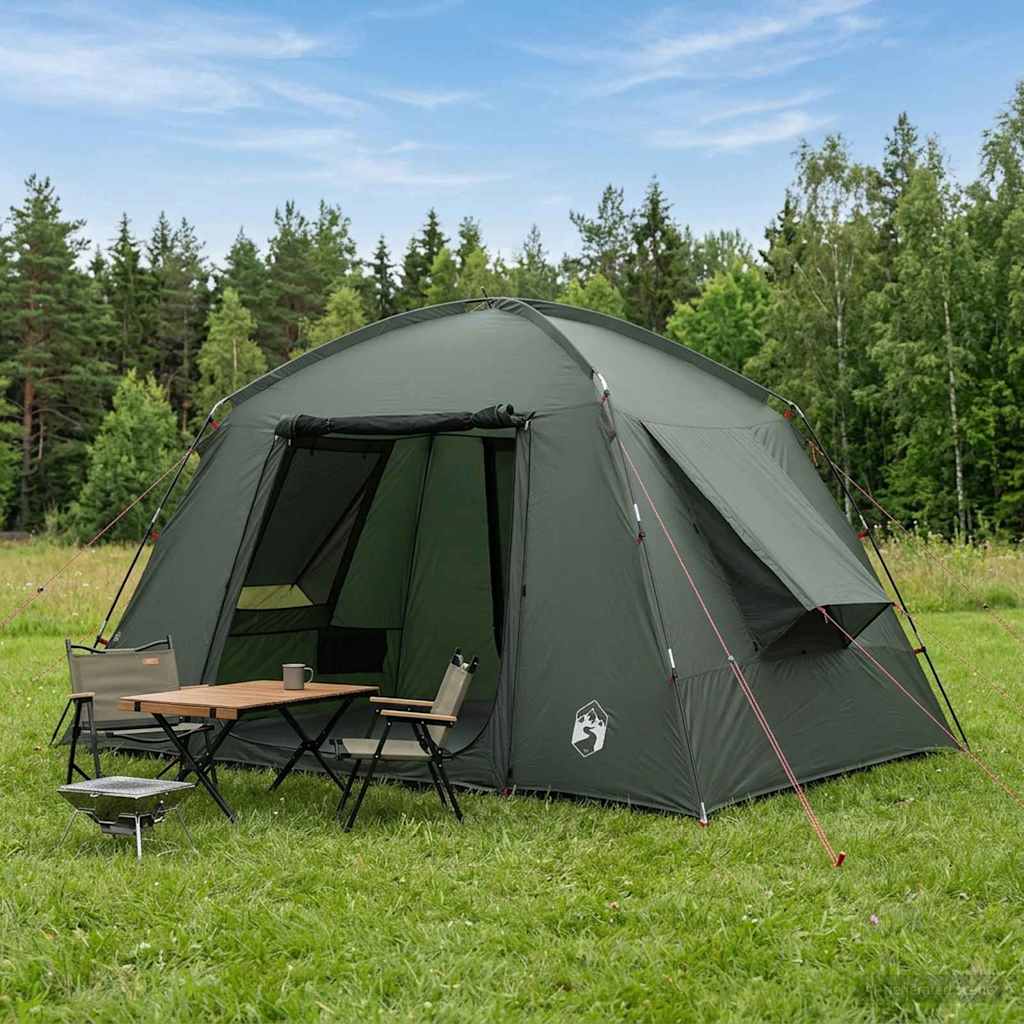 Cabin Tent with Roof Olive Green 300 x 210 x 156 cm Polyester