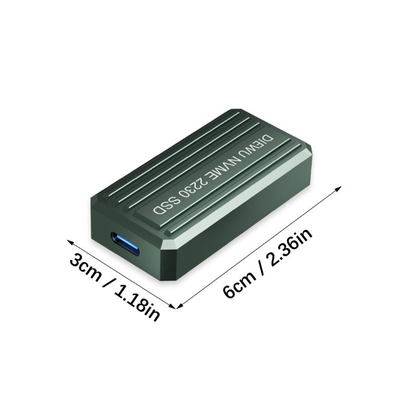 Portable 2230 M.2 Disk Enclosure NVMe Protocol USB3 1 Port Aluminum Shell Enhances Heat Dissipation Secure Installation